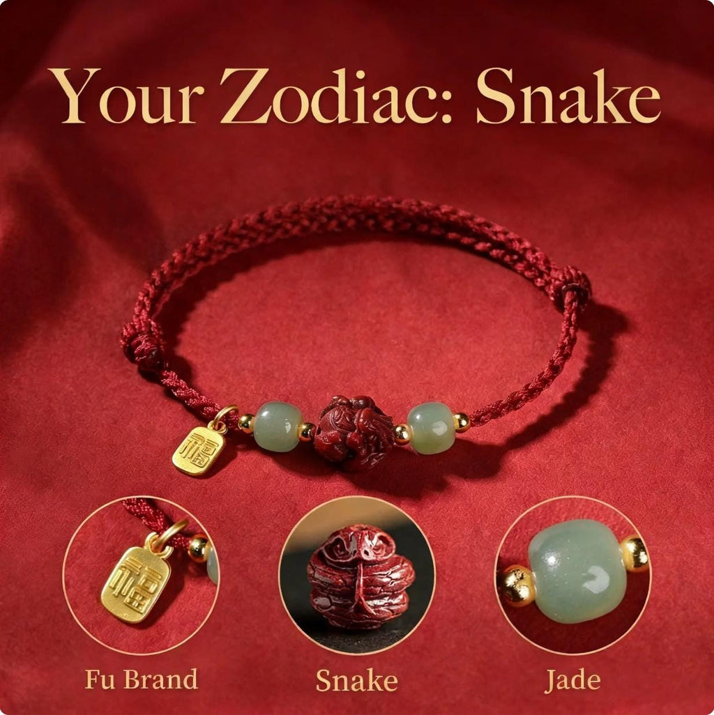 Zodiac Red String Bracelet,Cinnabar Animal Charm, Jade Beads, Fu Lucky Charm,Adjustable Protection Bracelet, Handmade Knot, Gift for Her Him