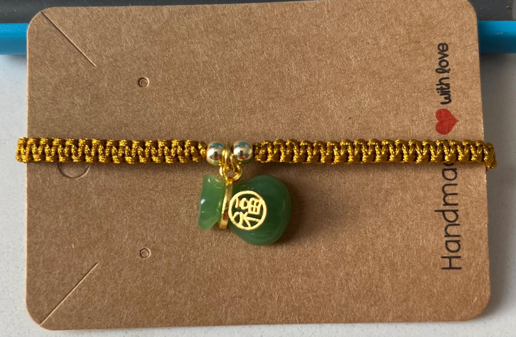 Lucky Bag Bracelet ADJUSTABLE, Good Fortune Bracelet, Good Luck Prosperity Bracelet, Red String Bracelet, Fu Bag