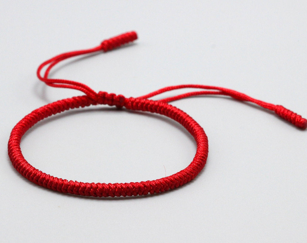 Good Luck Red Tibetan Bracelet | Handmade Sliding Knot | Unisex Buddhist Bracelet | Gift Pack Available