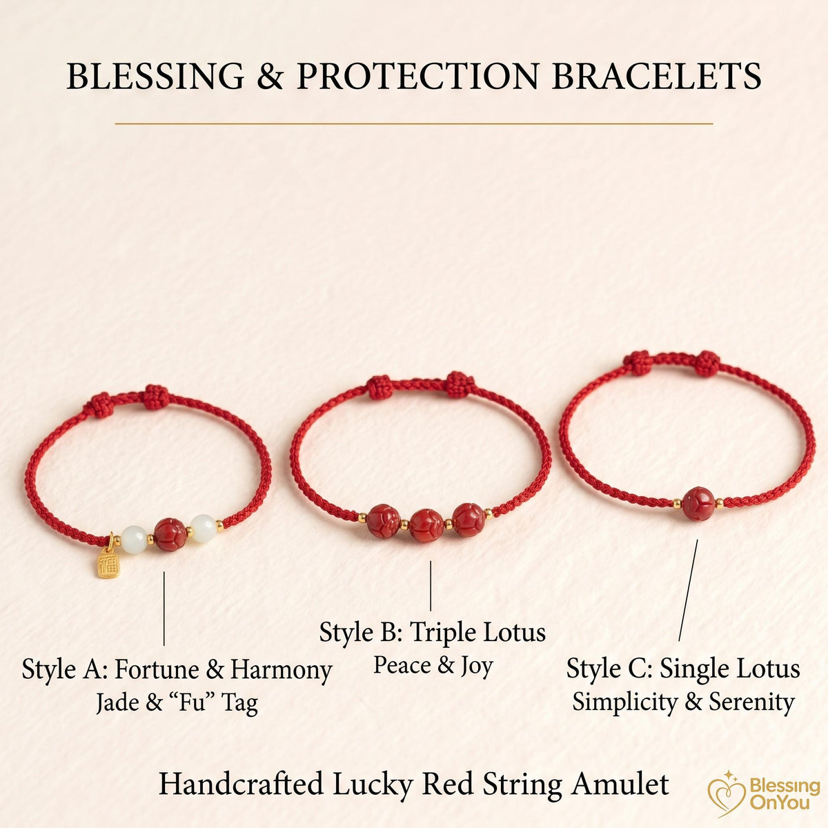 Cinnabar Lotus Red String Bracelet | Buddhist Meditation Bracelet | Handmade Protection Charm | Jade Fu Lucky Spiritual Bracelet Gift