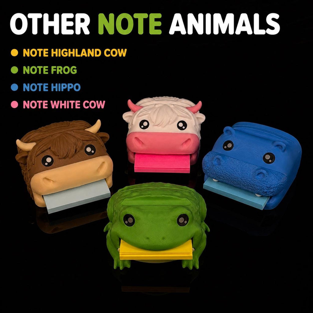 Note Toad | Frog Desk Organizer & Note Holder | Sticky Note Holder with Pen Tray | 3D-Printed Desk Decor