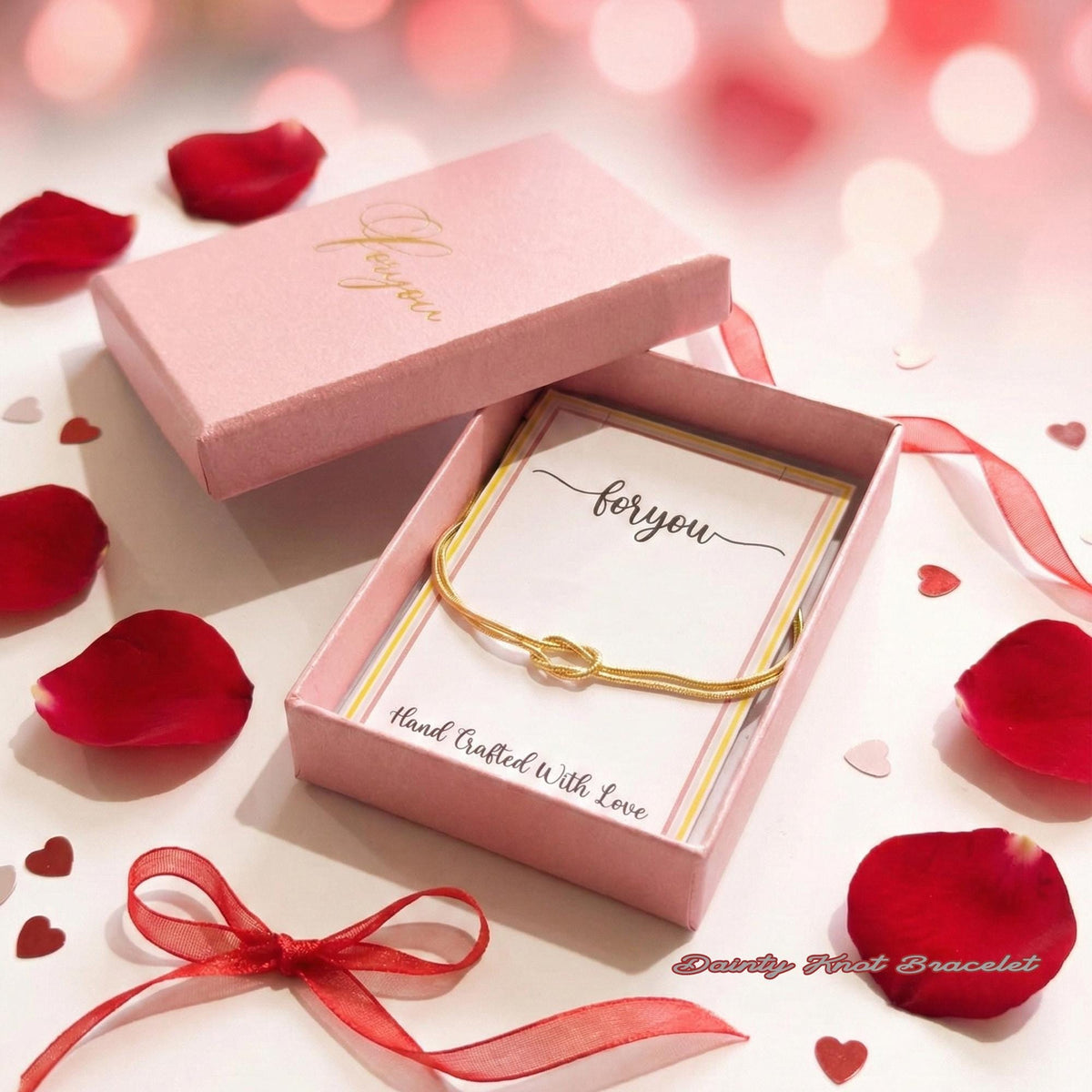 Gold Filled Knot Bracelet, Dainty Snake Chain for Mothers Day Gifts