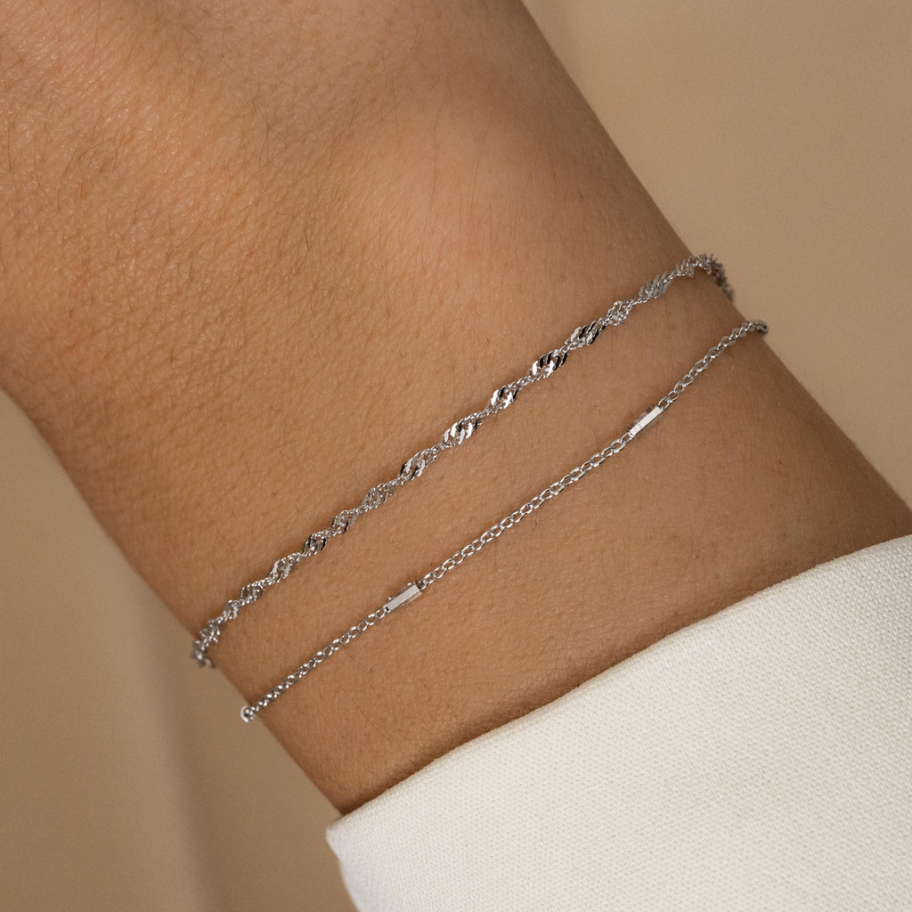 Two Delicate Bracelets Set, Dainty Bracelet Set, Two Minimalist Bracelets, Delicate Bracelet, Gift for her, Gold Bracelet, Silver Bracelet