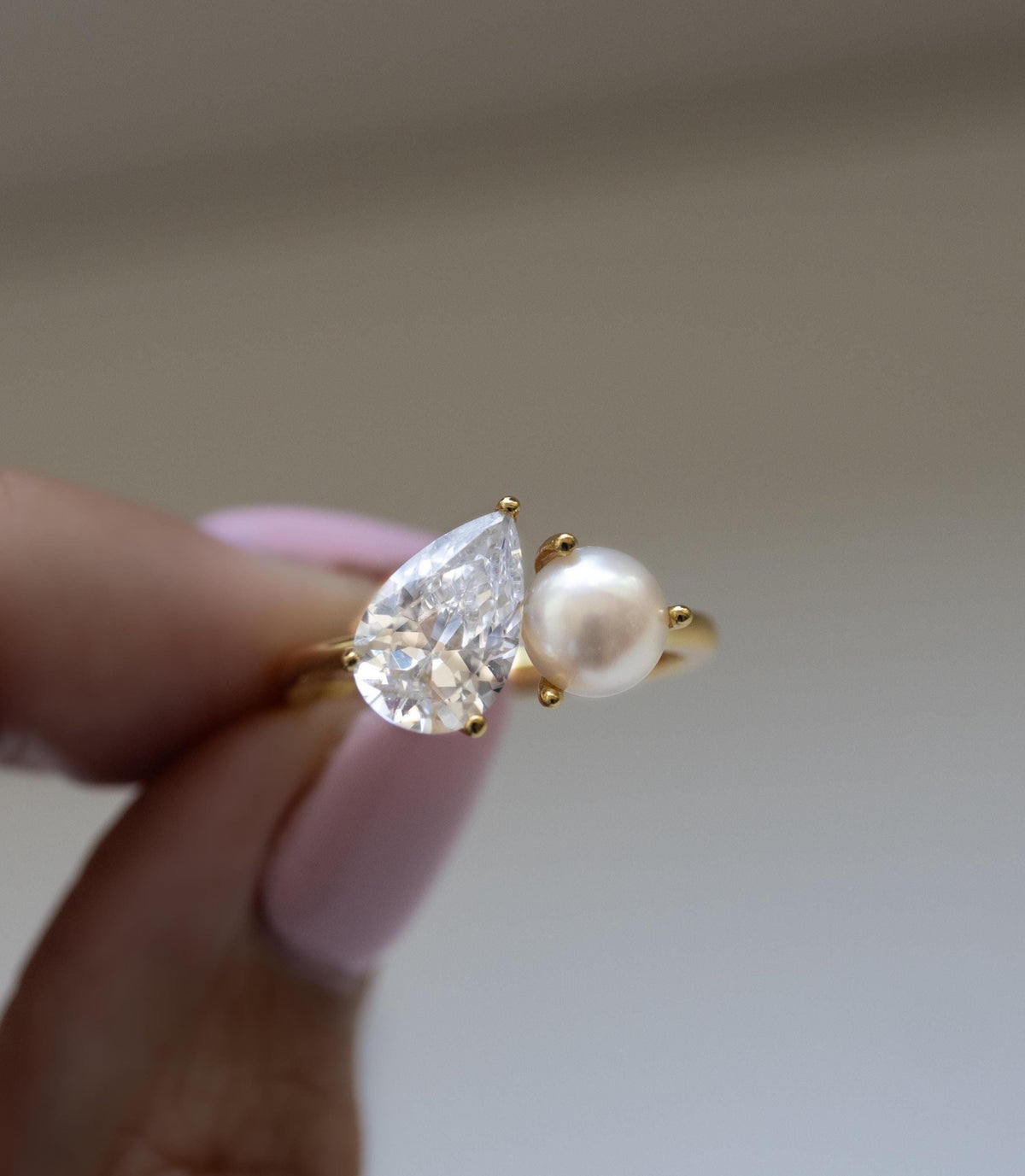 Toi et Moi Ring, Pearl Ring, Two Stone Ring, Promise Ring, Vintage Ring, Gift for Her, Gemstone Ring, Anniversary Gift, Pearl Jewelry