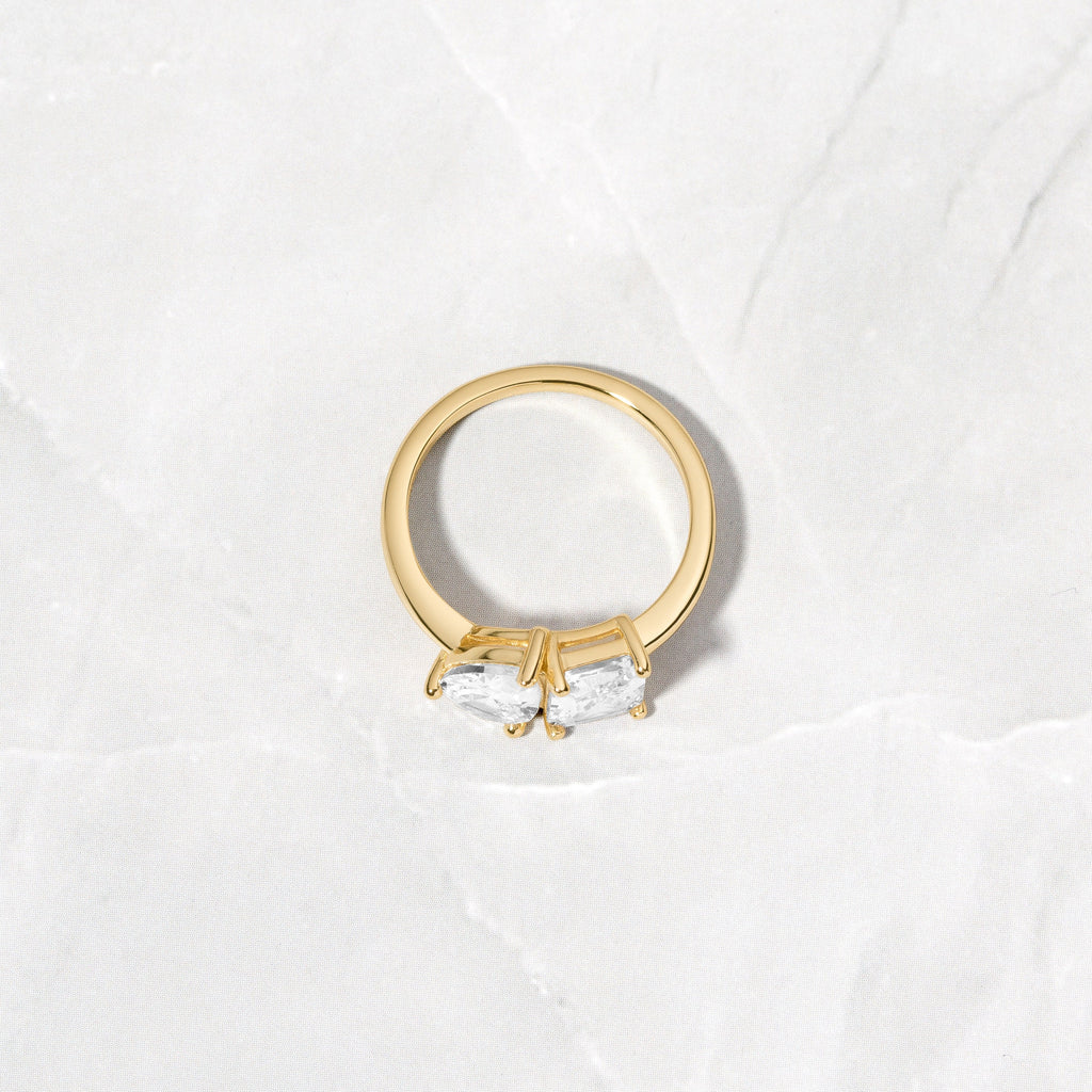Toi et Moi Ring, Promise Ring, Engagement Ring, Two Stone Ring, Wedding Ring, Anniversary Gift, Gift for Her