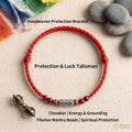 Tibetan Six Syllable Mantra Bracelet | Handwoven Red String Protection Bracelet | Cinnabar Energy Amulet | Buddhist Blessing Gift