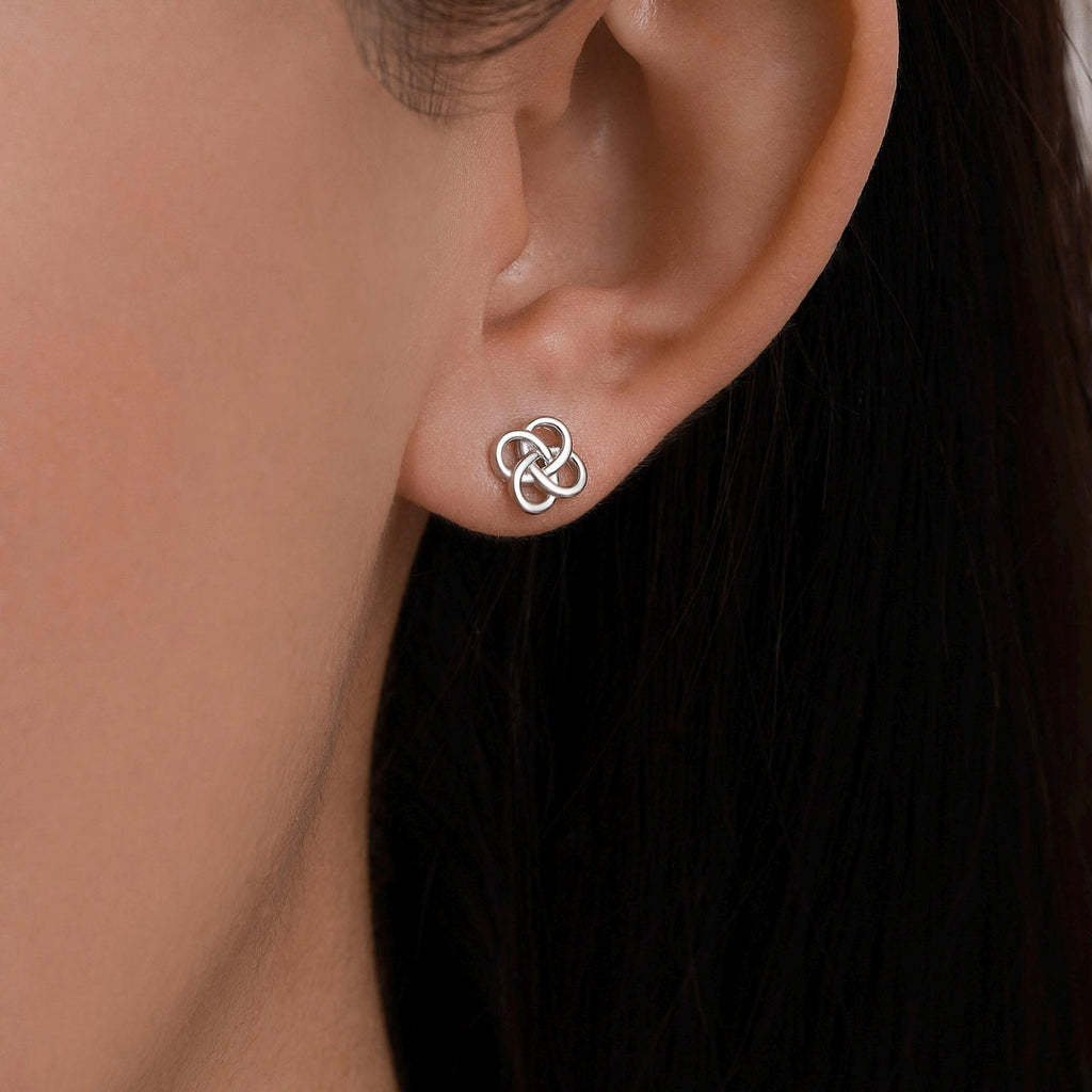 Celtic Knot Stud Earrings in Sterling Silver, Silver or Gold or Rose Gold, Celtic Knot Earrings, Celtic Earrings, Silver Celtic Earrings