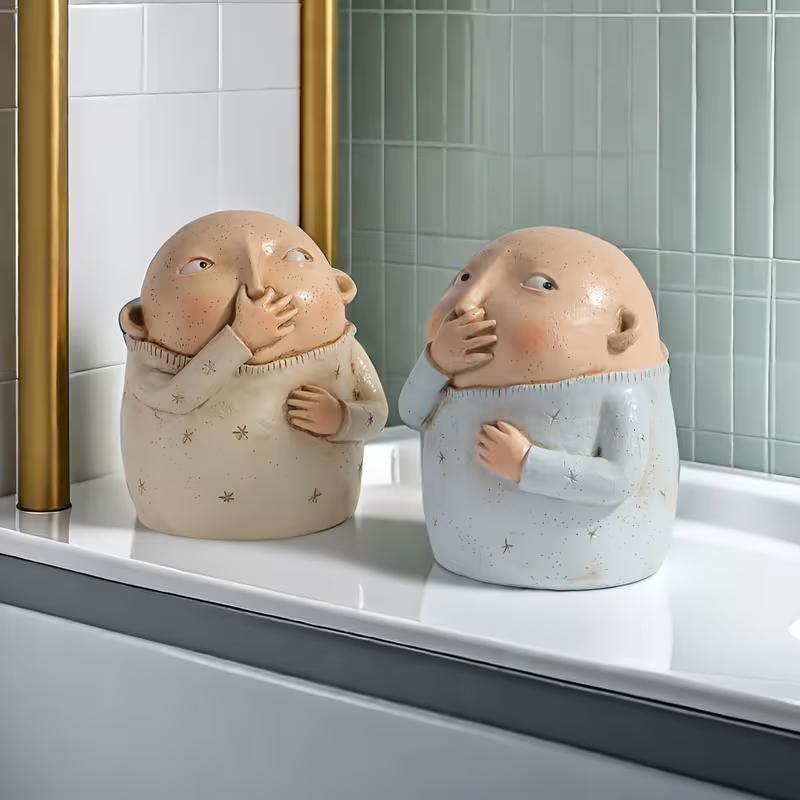 Not smell so good - Stinky boys sculpture 4.3 in. W x 5.9 in. H