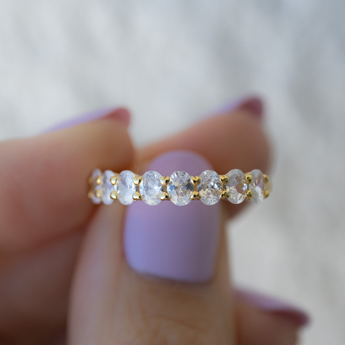 Oval Diamond Ring, Stacking Ring, Diamond Band, Wedding Band, Minimalist Ring, Dainty Ring, Stackable Ring, Gift for Her, CZ Ring, Ring