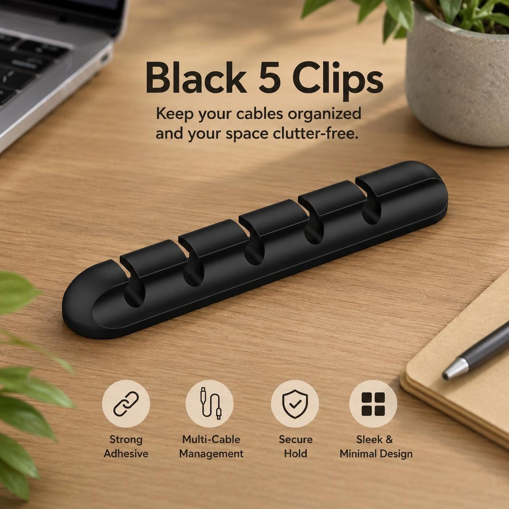 Cable Holder Clips, Adhesive Cord Organizer, Desk Wire Management for USB Charging Cable Nightstand