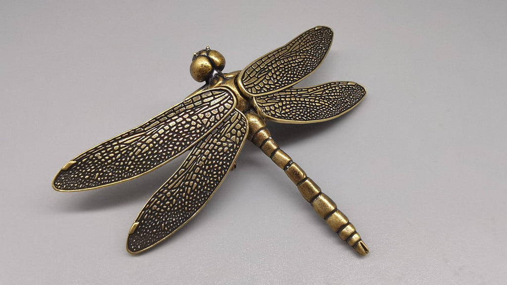 Brass Dragonfly Statue, Home Decor, Detachable Wing Sculpture, Animal Sculpture