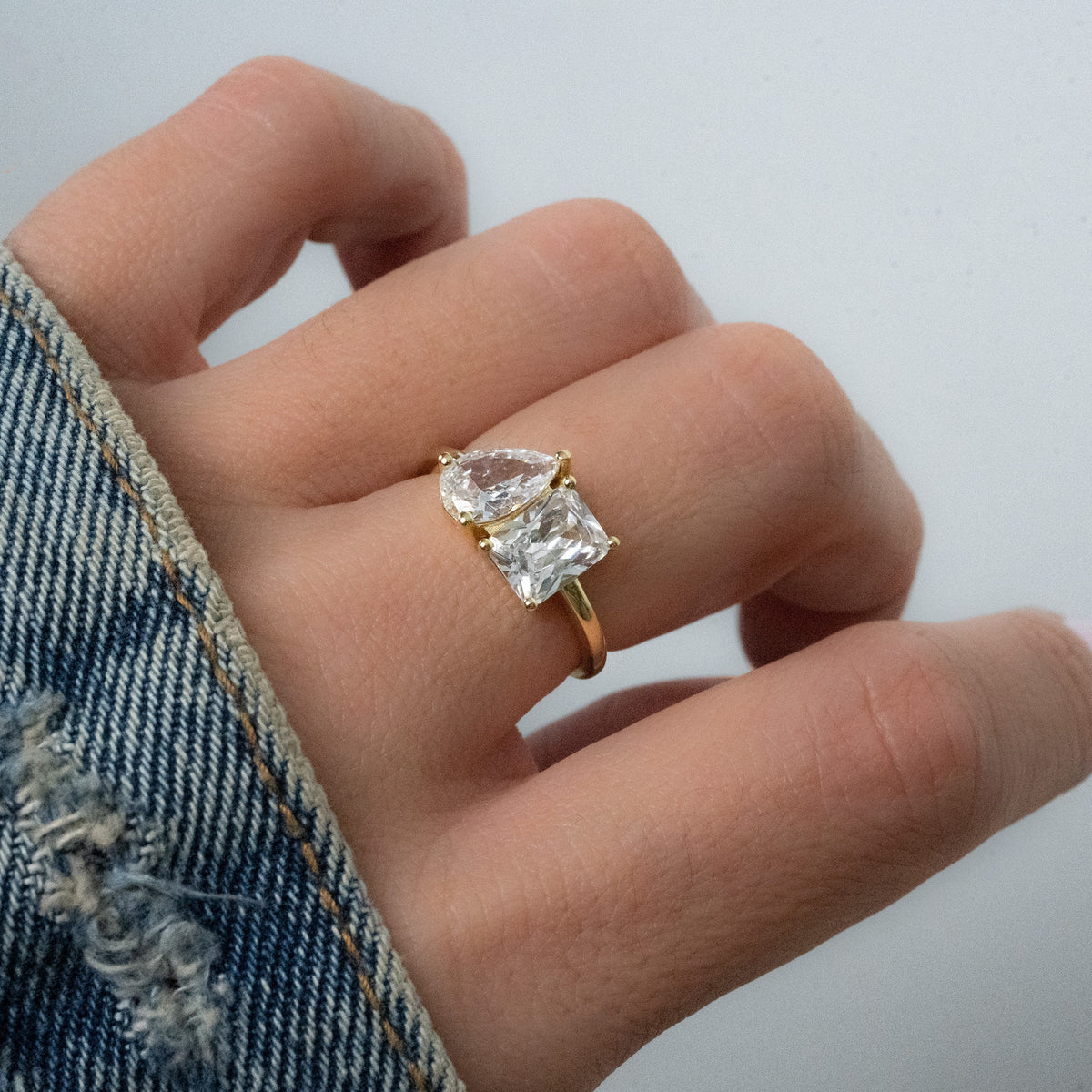 Toi et Moi Ring, Promise Ring, Engagement Ring, Two Stone Ring, Wedding Ring, Anniversary Gift, Gift for Her