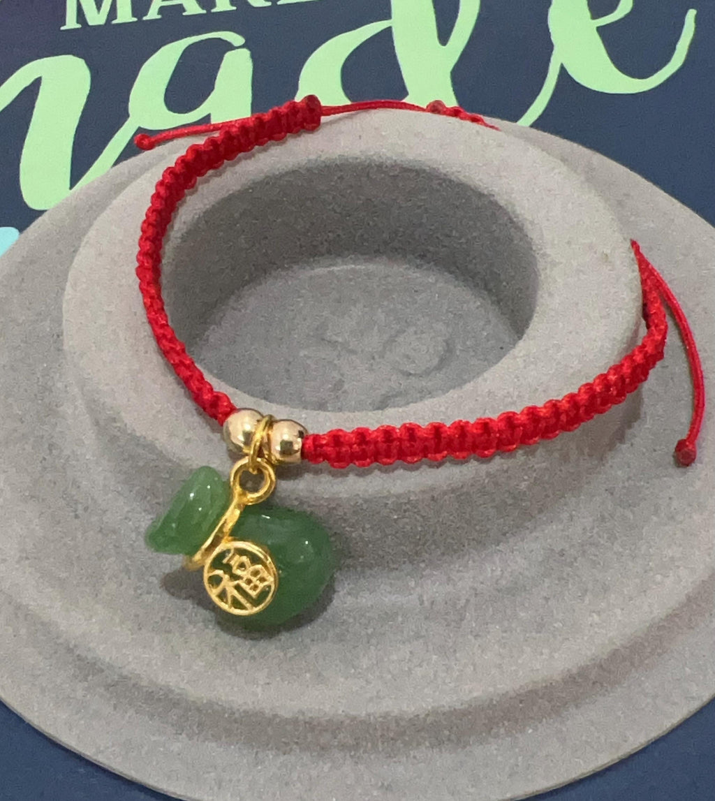 Lucky Bag Bracelet ADJUSTABLE, Good Fortune Bracelet, Good Luck Prosperity Bracelet, Red String Bracelet, Fu Bag