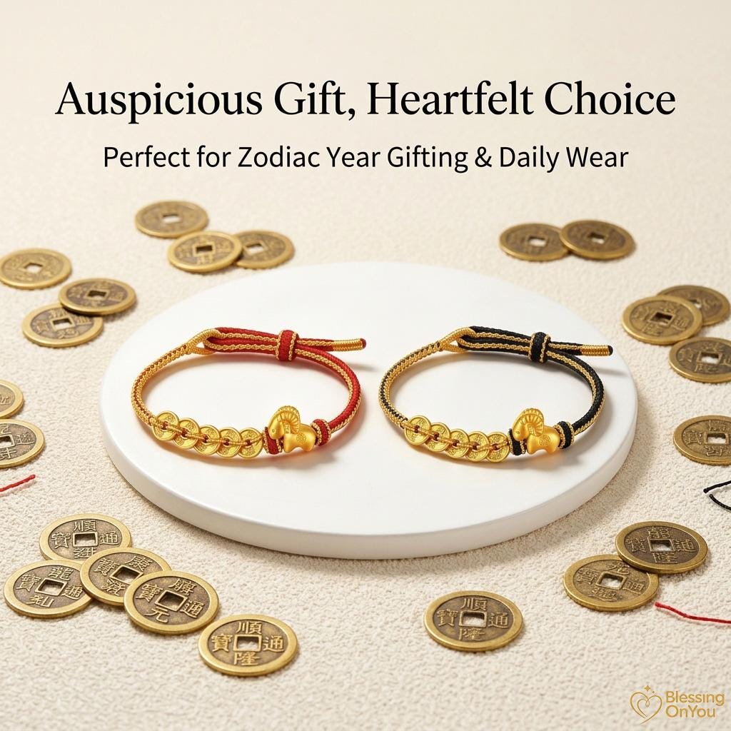 2027 Year of the Goat Wealth Protection Bracelet, Five Emperors Coins Red String Lucky Charm, Chinese Feng Shui Prosperity Gift,Good Fortune