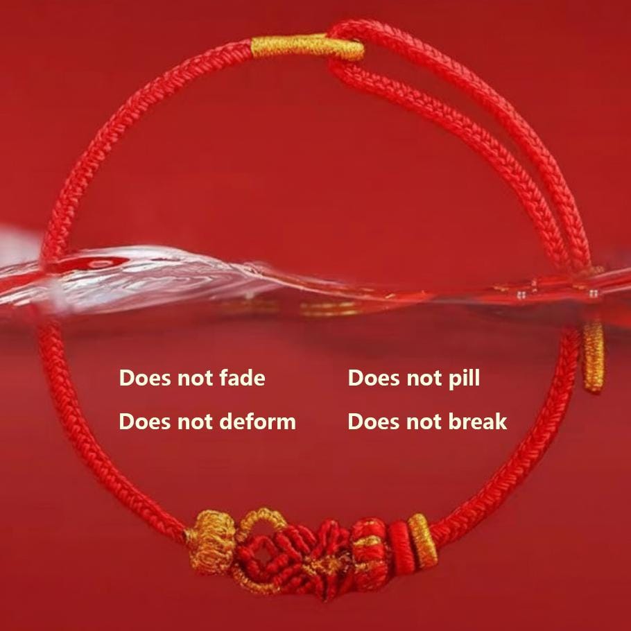2027 Tai Sui Red String Bracelet, Zodiac Protection Amulet, Handwoven Lucky Knot, Temple Blessed Chinese Red String, Goat Rat Ox Dog