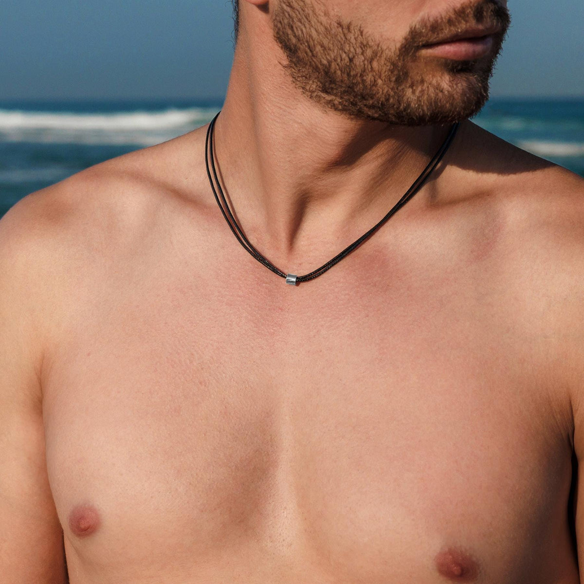 Simple Black Choker Necklace For Men, Men's Vegan Necklace, Men Bead Necklace, Guy Necklace, Jewlery For Men, Vegan Jewelry, Christmas Gift