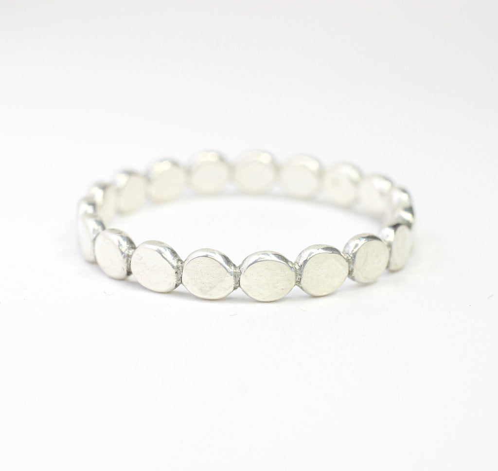 14k Gold Filled Flat Bead Stacking Ring: Sterling Silver & Rose Gold