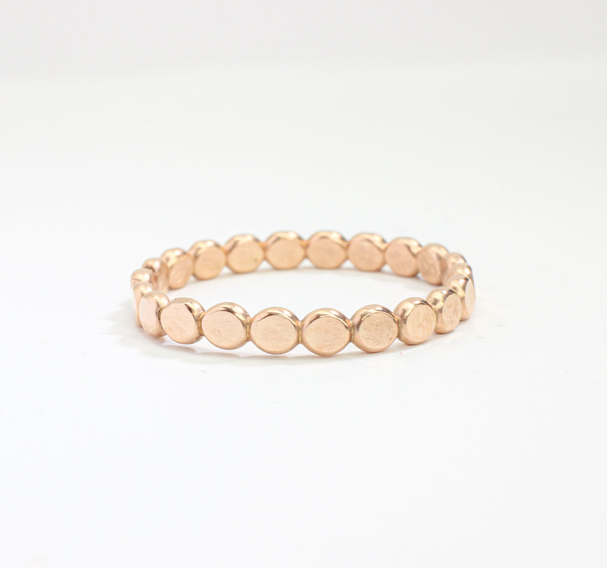14k Gold Filled Flat Bead Stacking Ring: Sterling Silver & Rose Gold
