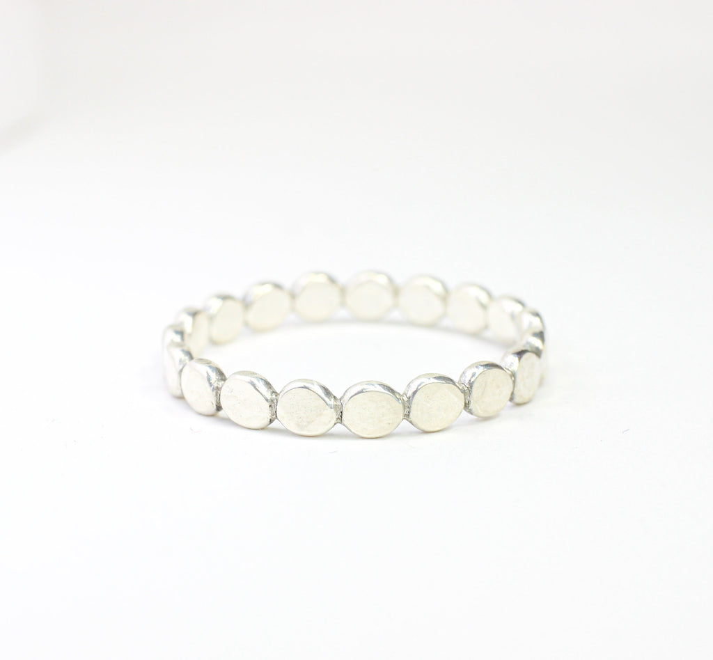 14k Gold Filled Flat Bead Stacking Ring: Sterling Silver & Rose Gold