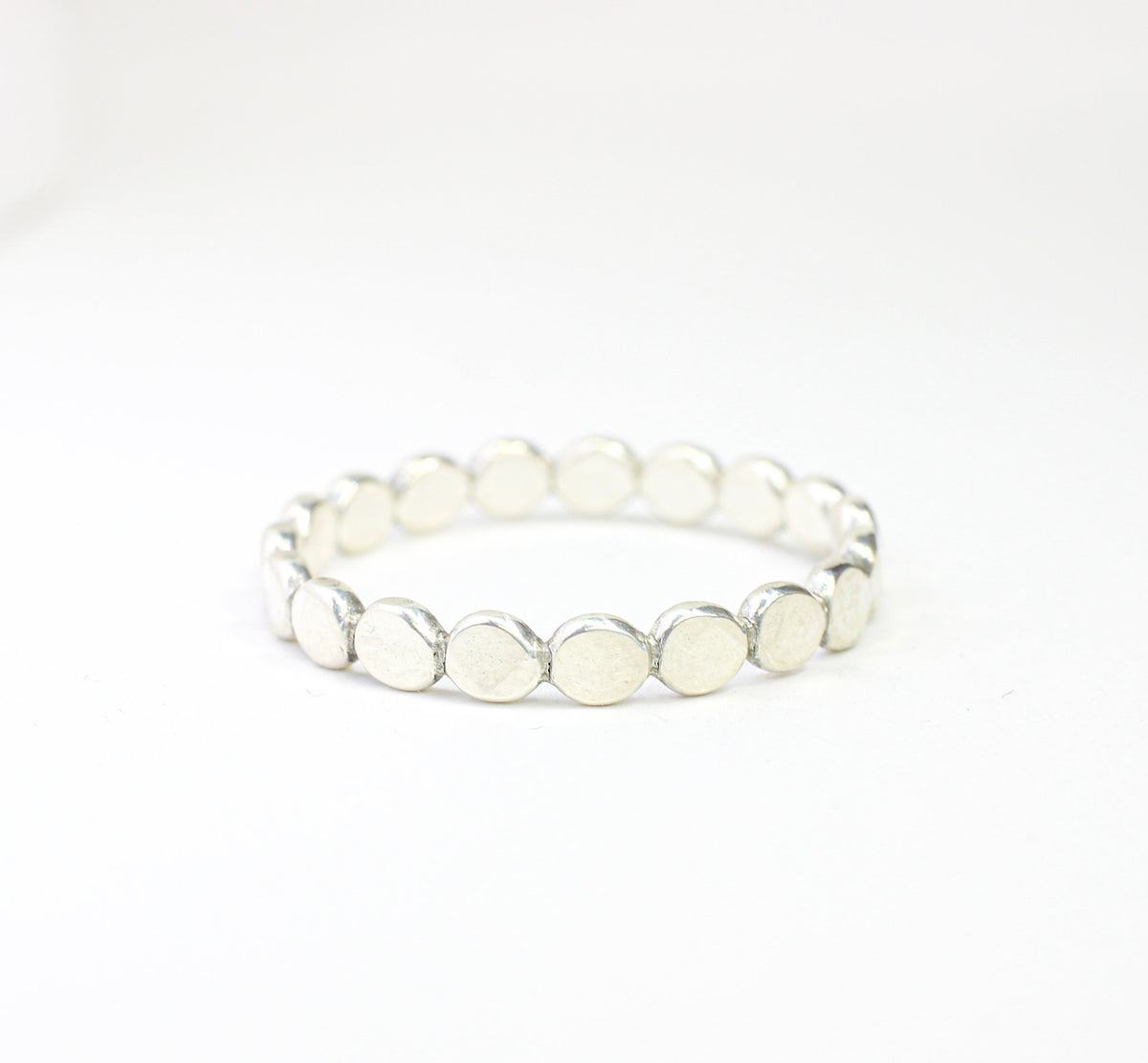 14k Gold Filled Flat Bead Stacking Ring: Sterling Silver & Rose Gold
