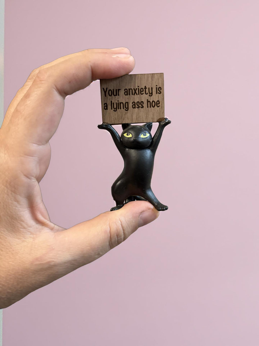 Funny Cat Figurine Your Anxiety Is a Lying Ass Sassy Mental Health Gift Blunt Affirmation Decor Anxiety Relief Self Care Desk Cat