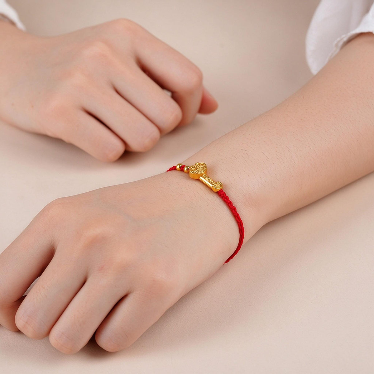 Red String Bracelet, Ruyi Good Luck Bracelet, Chinese Lucky Charm, Red Cord Protection Jewelry, Adjustable Blessing Bracelet, Handmade Gift