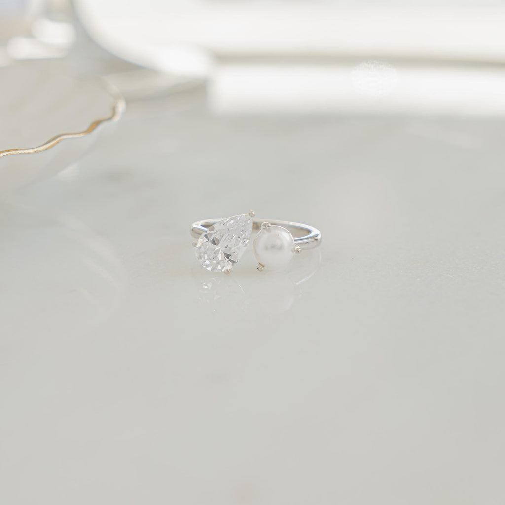 Toi et Moi Ring, Pearl Ring, Two Stone Ring, Promise Ring, Vintage Ring, Gift for Her, Gemstone Ring, Anniversary Gift, Pearl Jewelry