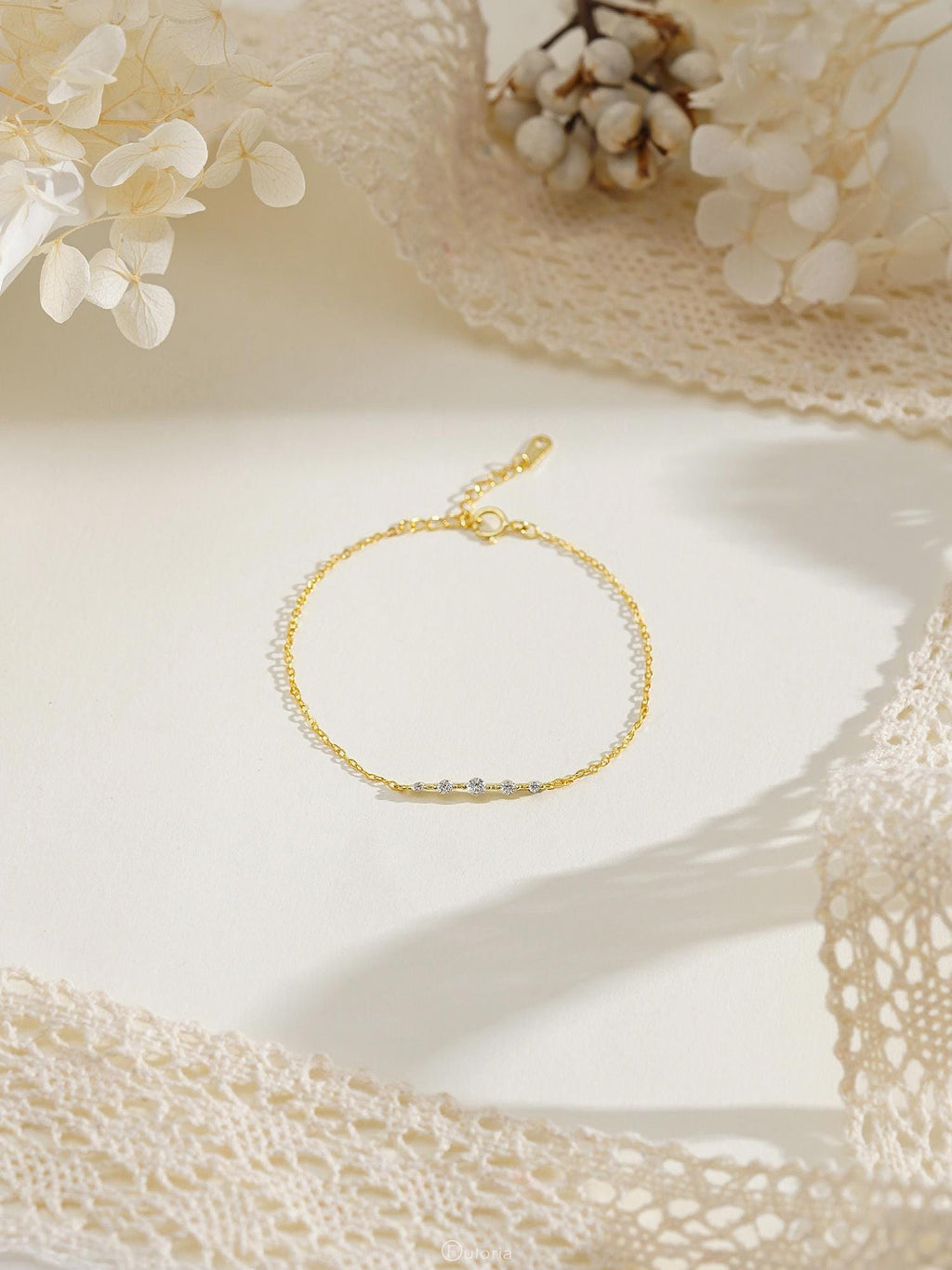 Minimalist Diamond Bracelet, Dainty 925 Sterling Silver Bracelet, Everyday Bracelet for Women, Bridesmaid Gifts, Christmas Gifts for Her
