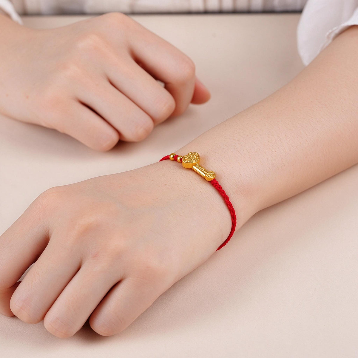 Red String Bracelet, Ruyi Good Luck Bracelet, Chinese Lucky Charm, Red Cord Protection Jewelry, Adjustable Blessing Bracelet, Handmade Gift