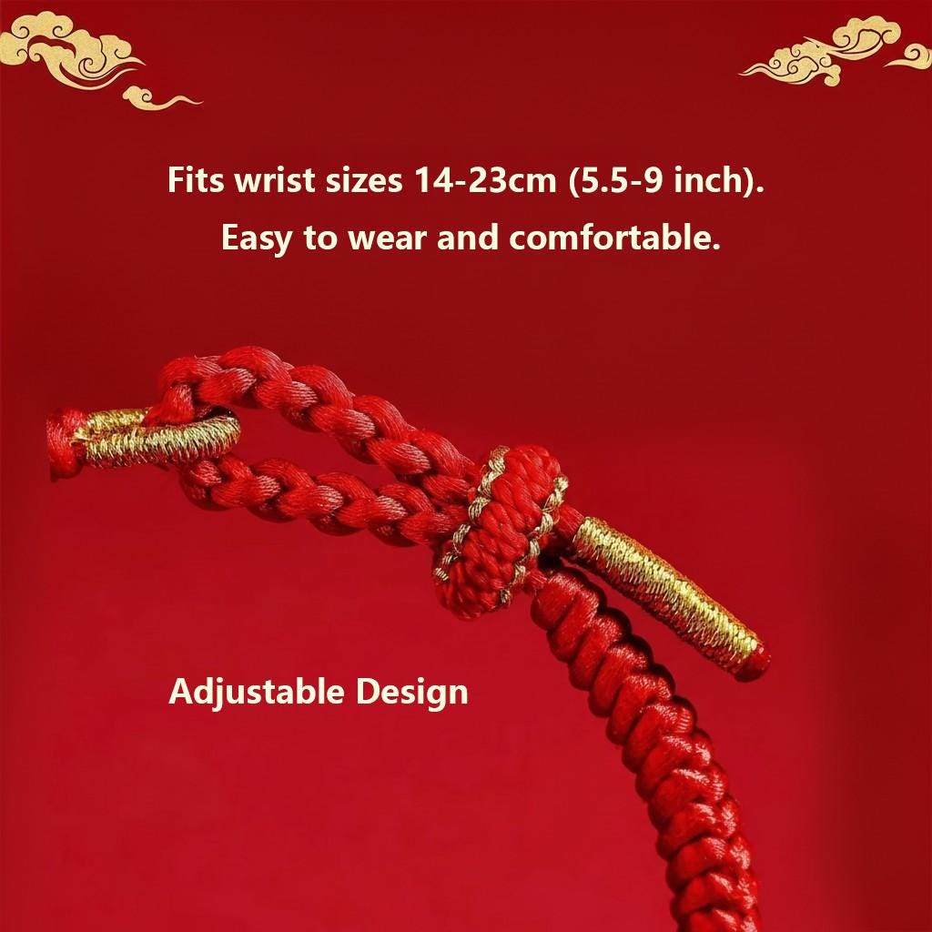 Buddhist Spiritual Zodiac Red String Bracelet | Temple Blessed Agate Protection Bracelet | Feng Shui Lucky Amulet for Horse, Rat & Rabbit