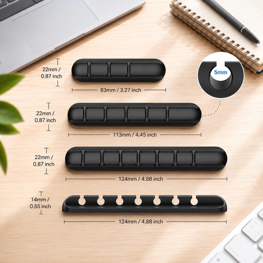 Cable Holder Clips, Adhesive Cord Organizer, Desk Wire Management for USB Charging Cable Nightstand