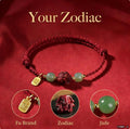 Zodiac Red String Bracelet,Cinnabar Animal Charm, Jade Beads, Fu Lucky Charm,Adjustable Protection Bracelet, Handmade Knot, Gift for Her Him