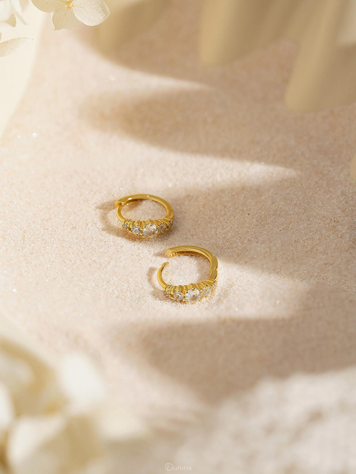 Classic Diamond Hoop Earrings, Minimalist Huggie Earrings, 925 Sterling Silver Earrings for Mom, Everyday Earrings, Bridesmaid Gift for Her