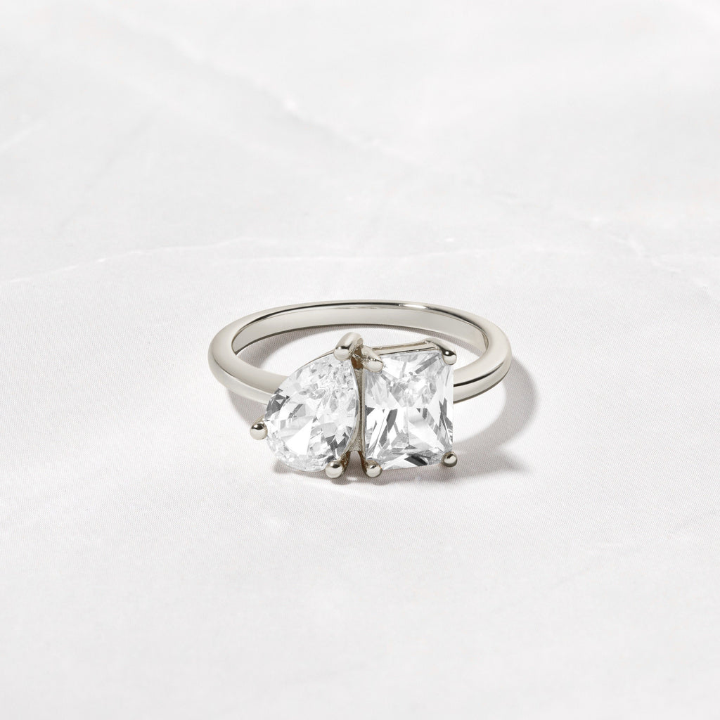 Toi et Moi Ring, Promise Ring, Engagement Ring, Two Stone Ring, Wedding Ring, Anniversary Gift, Gift for Her