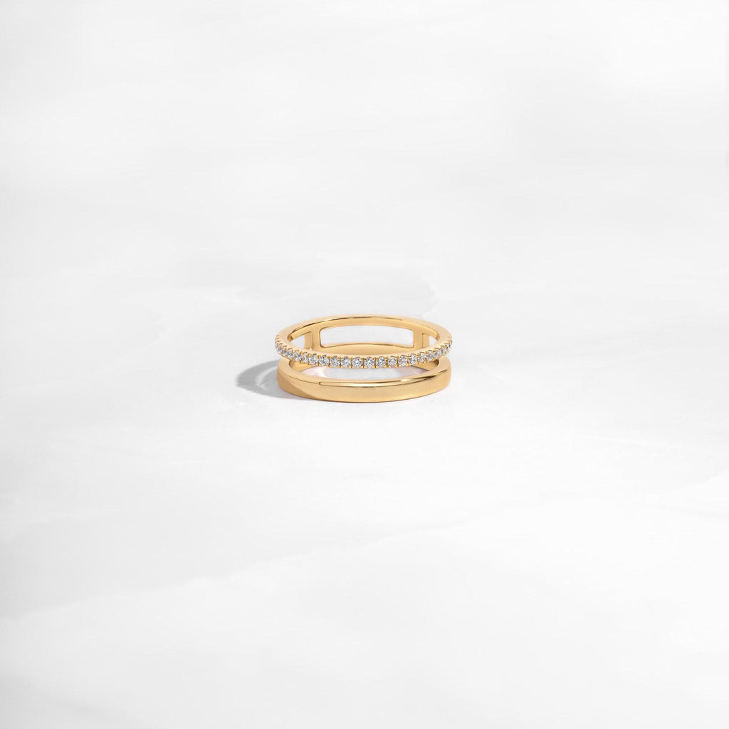 Double Band Ring, Dainty Ring, Wedding Band, Stacking Ring, Minimalist Ring, Gift for Her, Gold Ring, Silver Ring, Diamond Ring