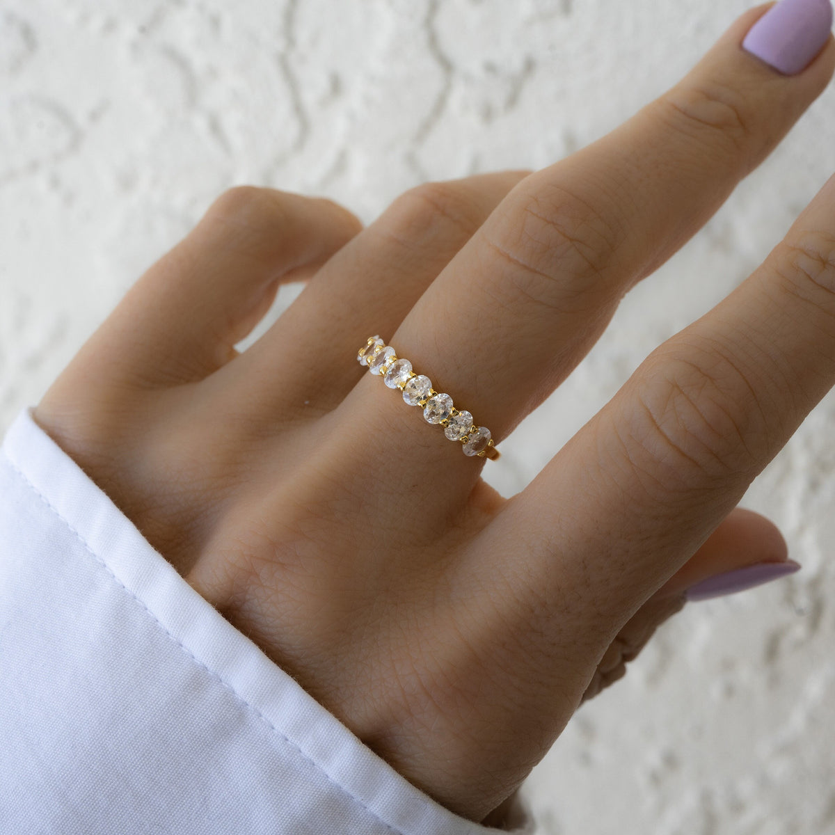 Oval Diamond Ring, Stacking Ring, Diamond Band, Wedding Band, Minimalist Ring, Dainty Ring, Stackable Ring, Gift for Her, CZ Ring, Ring