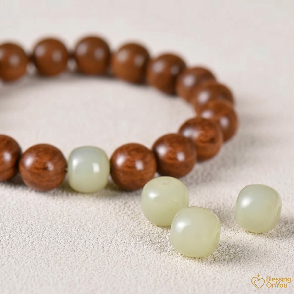 Sandalwood Mala Bracelet – Natural Wood Meditation Beads, Buddhist prayer beads, Good Luck Charm Gifts for Zen Yoga Lover, Gift for Him Her
