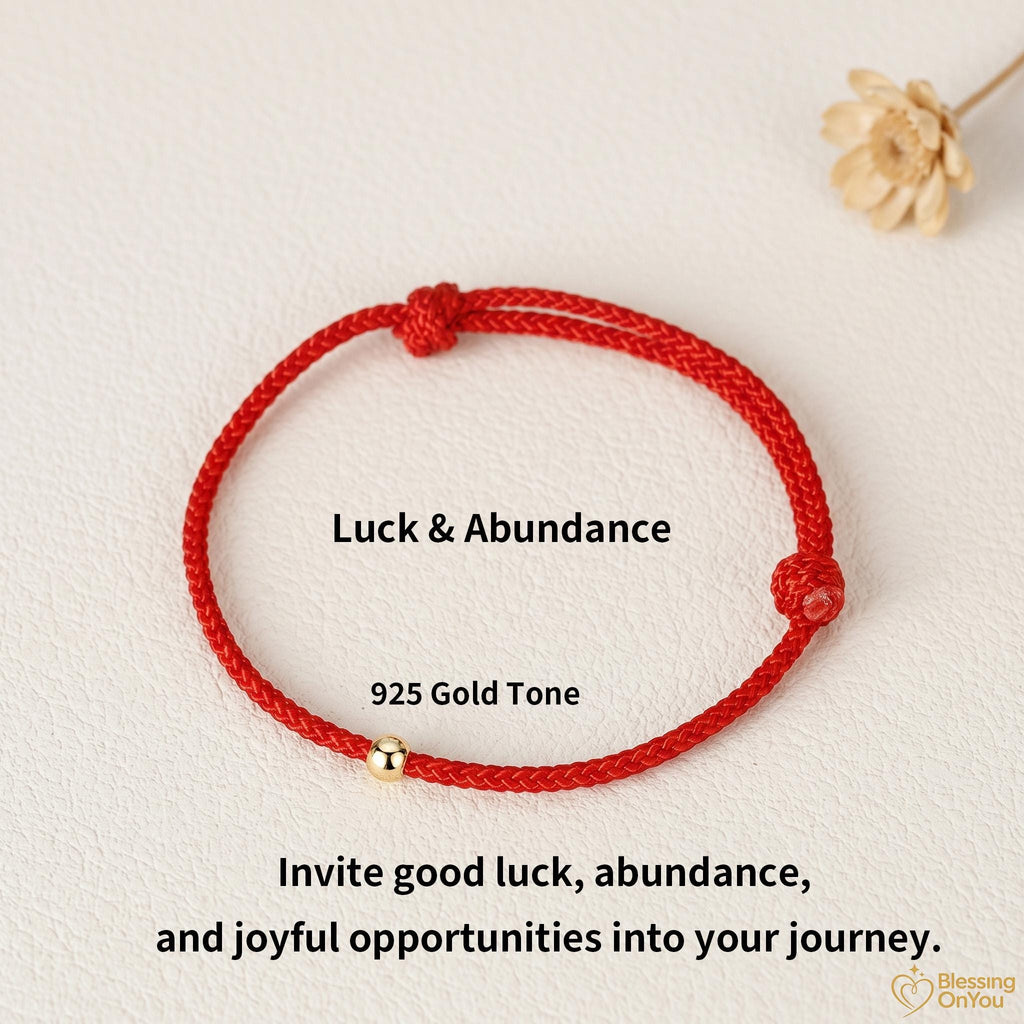 Buddhist Blessing Bracelet | 925 Silver Lucky Amulet Protection Bracelet | Red String Jewelry | Good Fortune Spiritual Gift | Minimalist
