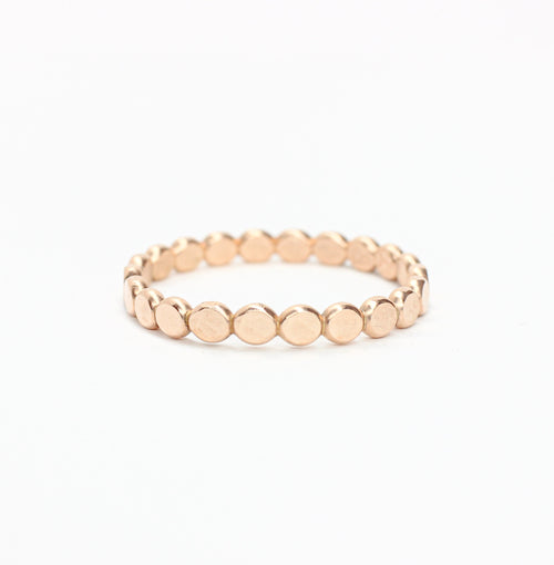 14k Gold Filled Flat Bead Stacking Ring: Sterling Silver & Rose Gold