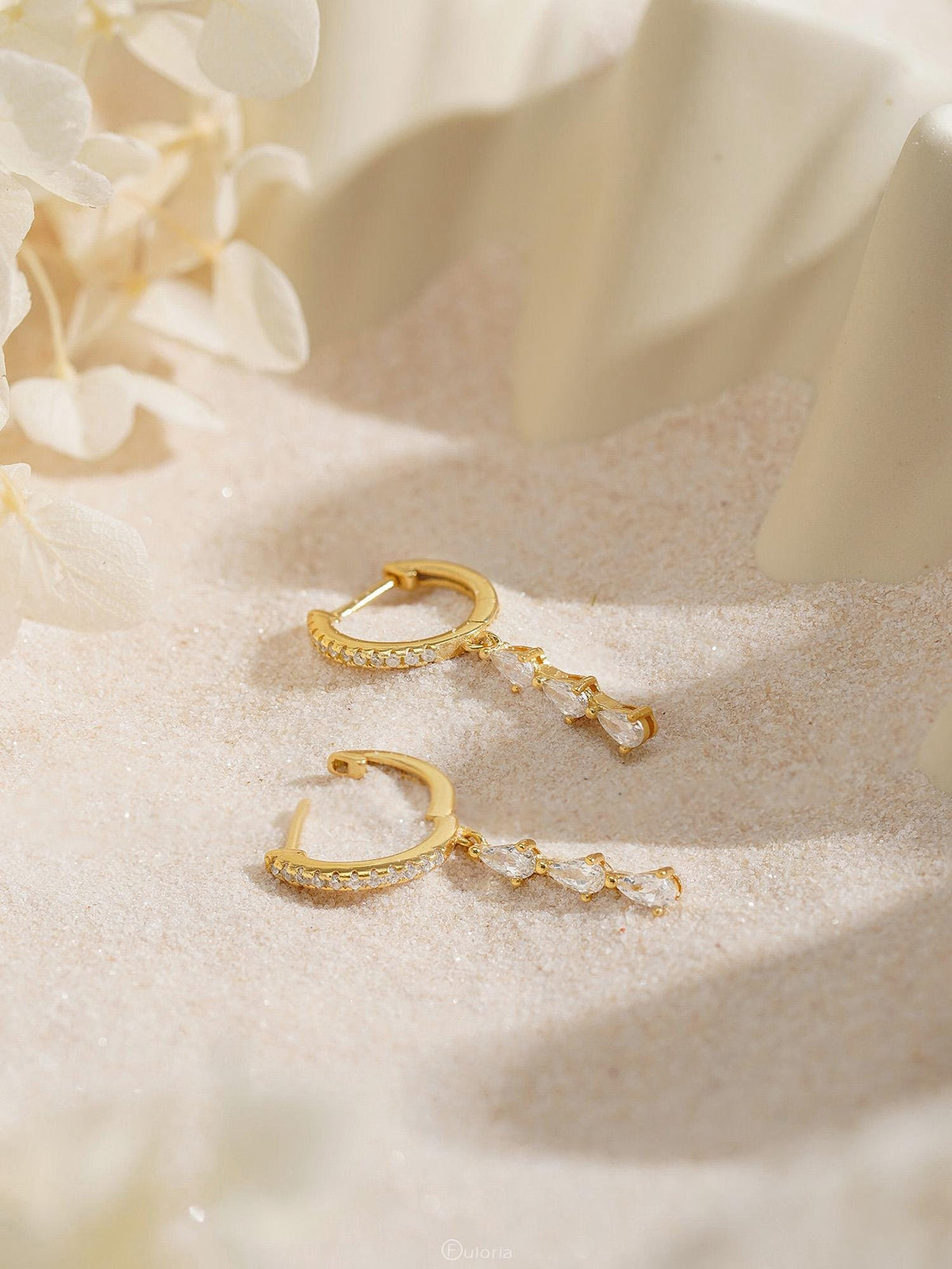 Dainty Diamond Hoop Earrings, Tassel Diamond Huggie Earrings, Crystal Dangle Drop Earrings, Wedding Earrings, Bridesmaids Gift for Her