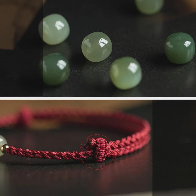 Zodiac Red String Bracelet,Cinnabar Animal Charm, Jade Beads, Fu Lucky Charm,Adjustable Protection Bracelet, Handmade Knot, Gift for Her Him