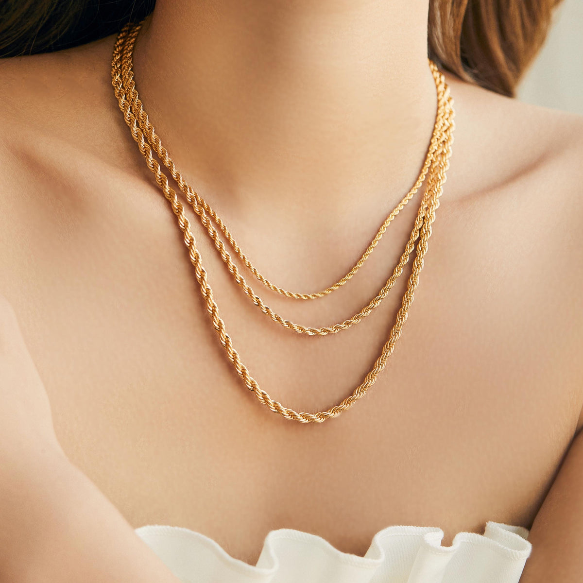 18K Gold Filled Chain Necklace,Rope Chain Necklace,Twist Chian,Everday Chain Necklace,Dainty Chain,Chain for Man & Women,Christmas Gifts