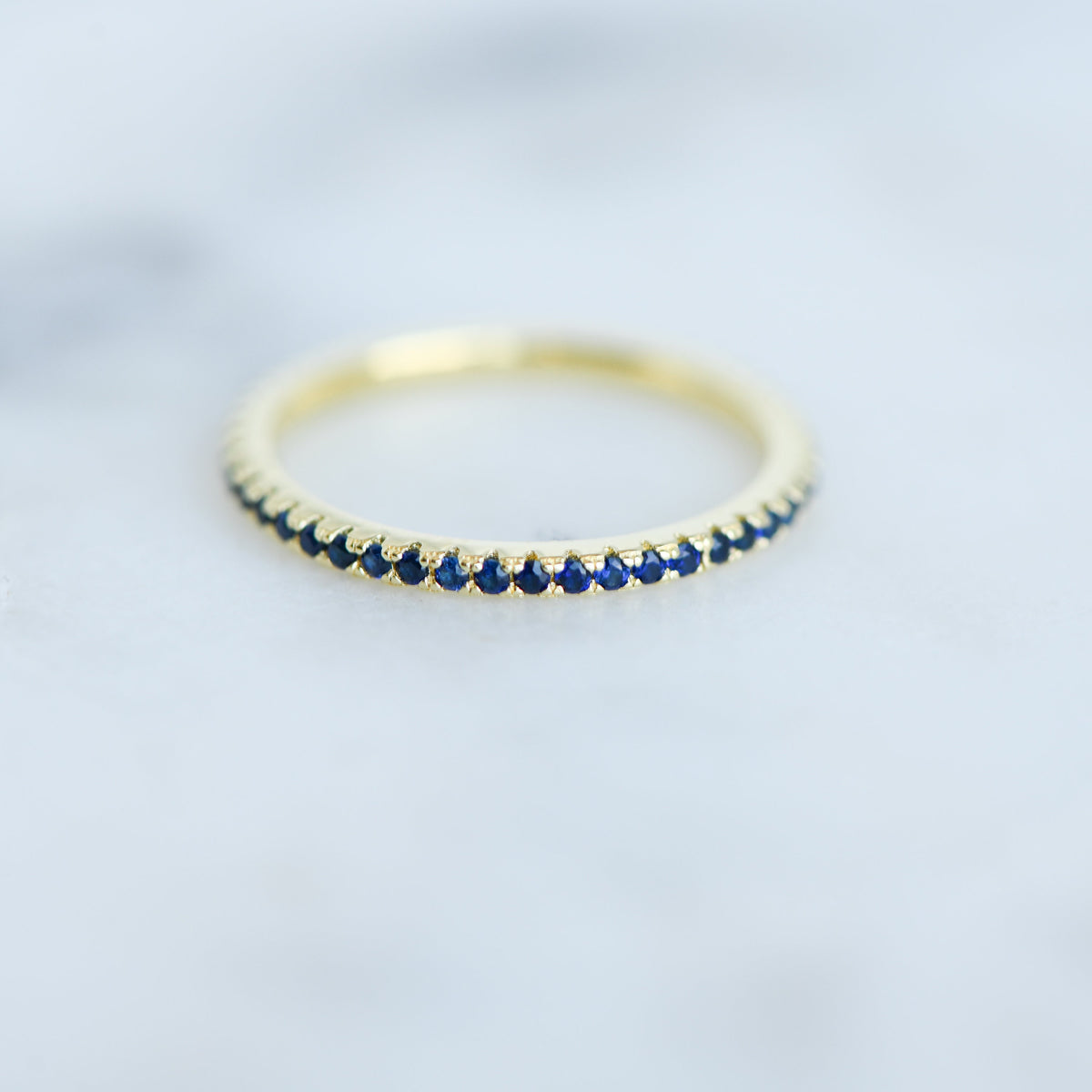Dainty Sapphire Eternity Ring, Sapphire Ring, Sapphire Stacking Ring, September Birthstone, Minimalist Ring, Simple Ring, Gift for Her