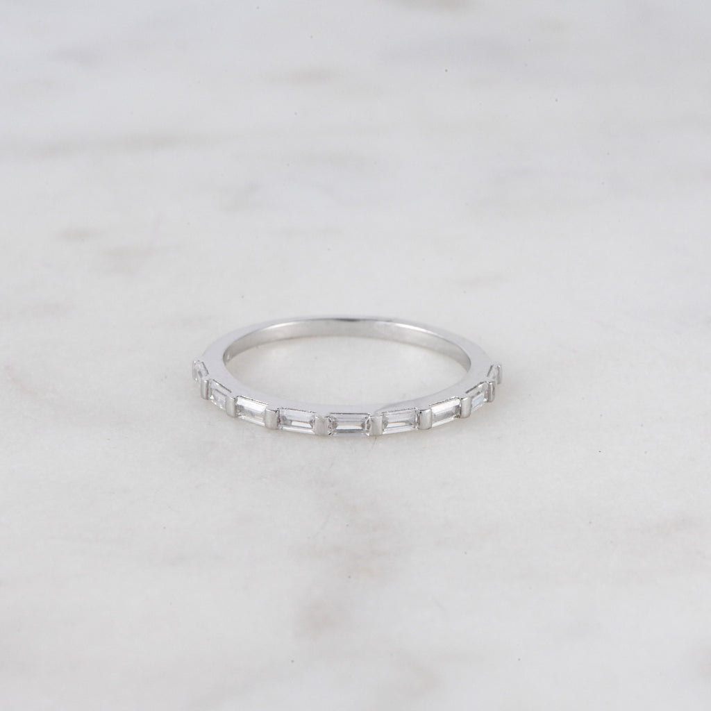Dainty Baguette Stacking Ring, Gold Minimalist Ring, CZ Ring, Simple Diamond Ring, Silver Ring, Thin Ring, Gift for Her, Delicate Ring