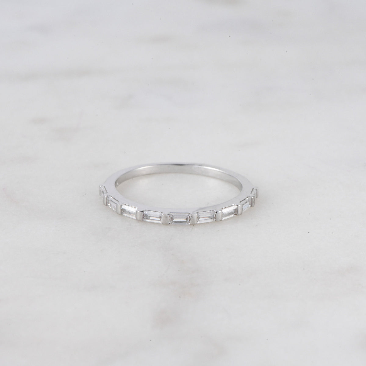 Dainty Baguette Stacking Ring, Gold Minimalist Ring, CZ Ring, Simple Diamond Ring, Silver Ring, Thin Ring, Gift for Her, Delicate Ring