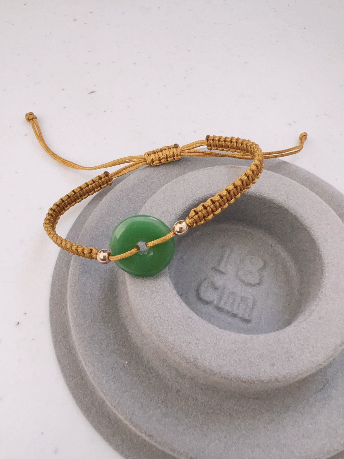 Green Donut Safety Buckle Bracelet ADJUSTABLE, Good Fortune Bracelet, Good Luck Bracelet, Red String Bracelet