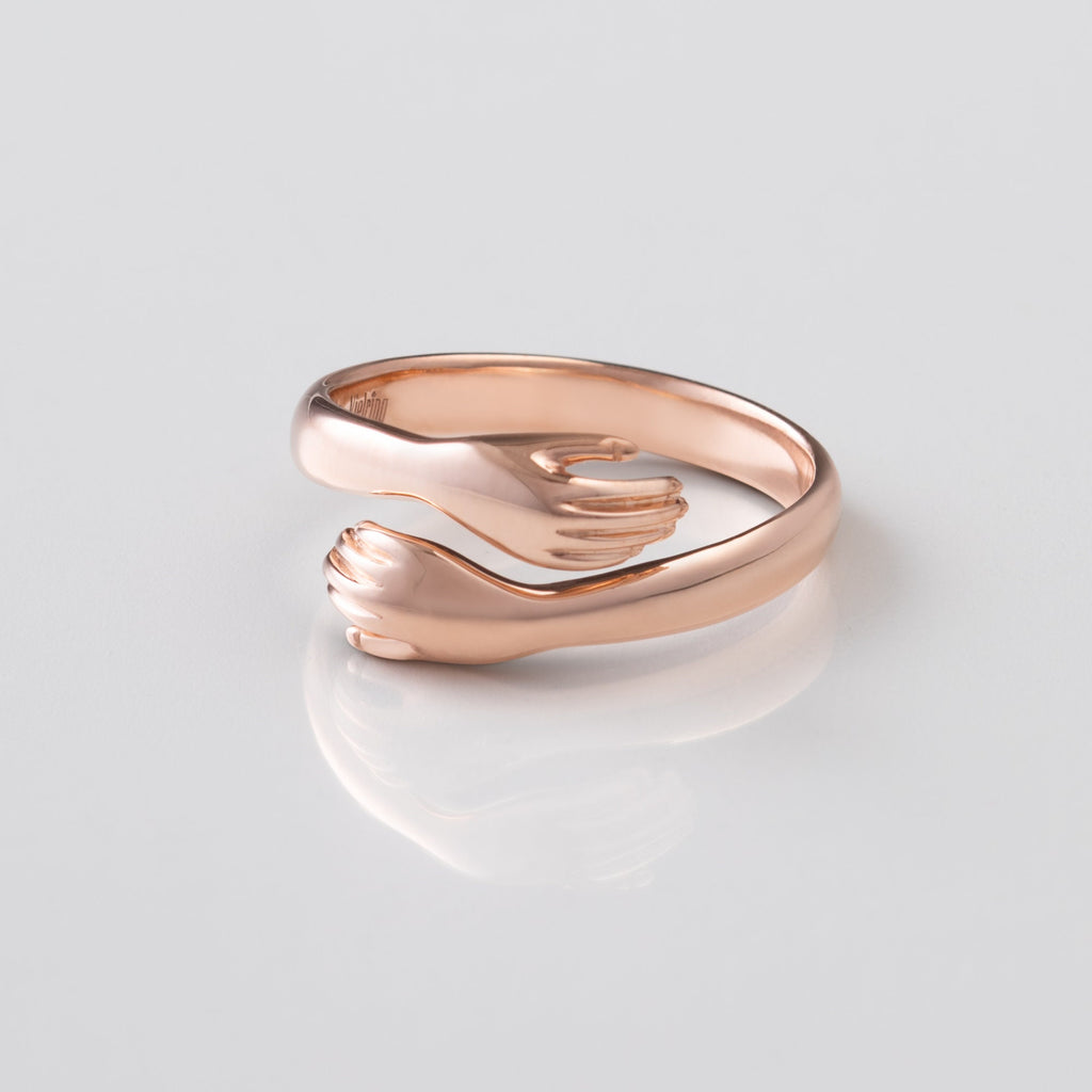 925 Sterling Silver Ring • Hug Ring • Stackable Ring • Minimalist Ring • Love Ring • Adjustable Ring • Gift for Women • Hugging Hand Ring