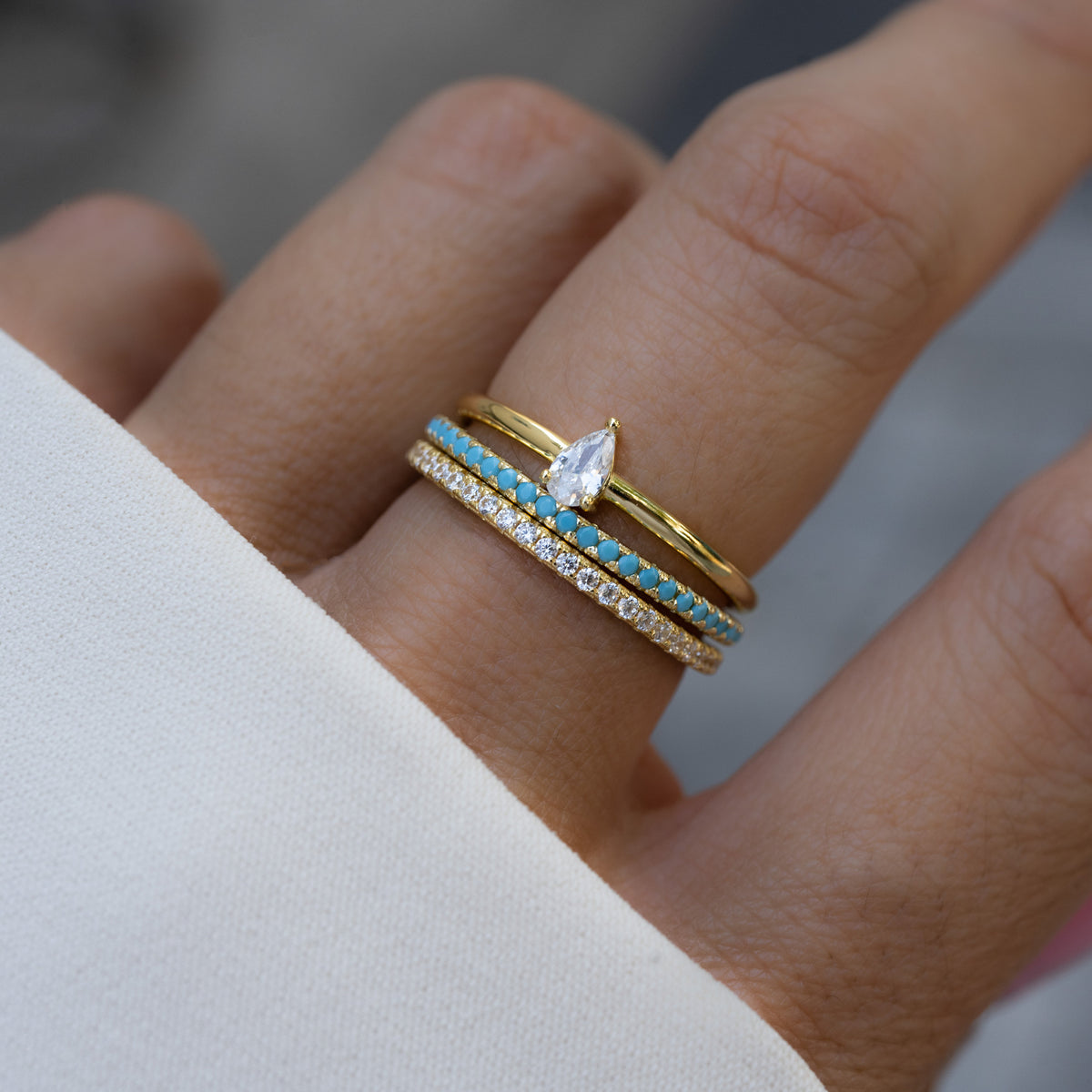 Turquoise Eternity Ring, Turquoise Ring, Dainty Ring, Turquoise Jewelry, Dainty Ring, Stacking Ring, Everyday Ring, Gift for Her
