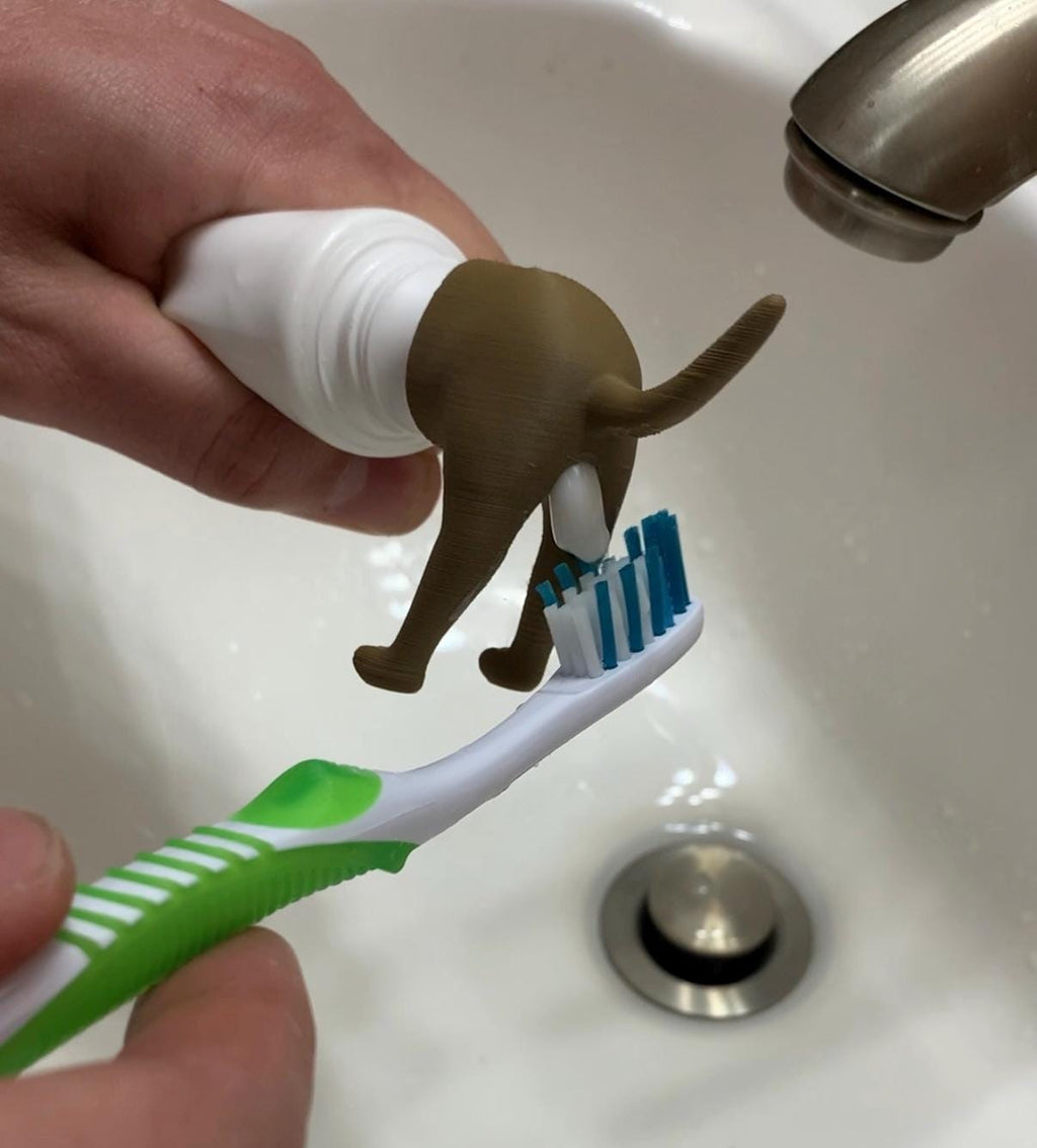 Pooping Dog Butt Toothpaste Topper: Funny Gag Gift for Dog Lovers