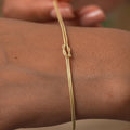 Gold Filled Knot Bracelet, Dainty Snake Chain for Mothers Day Gifts